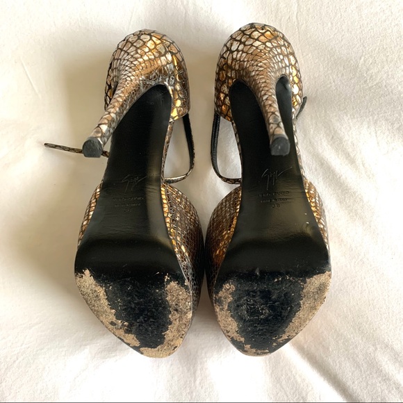 GIUSEPPE ZANNOTI Metallic Snakeskin Print Platform - Picture 6 of 6